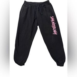 Shmoney Bunny Logo Joggers – Black/ Pink – Size Large
